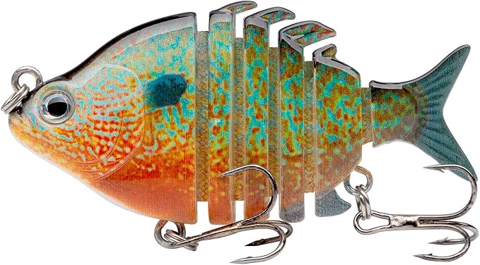Bassdash SwimPanfish 0.34oz Hard Swimbaits Multi Jointed Topwater Trout Bass Fishing Crank Lure for Freshwater and Saltwater