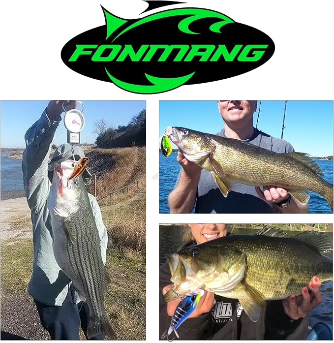 FONMANG Top Water Fishing Lures, 3-Pcs Topwater Lures for Bass Walleye Pike, 2025 New Wasp Crawl Bait for Freshwater and Saltwater