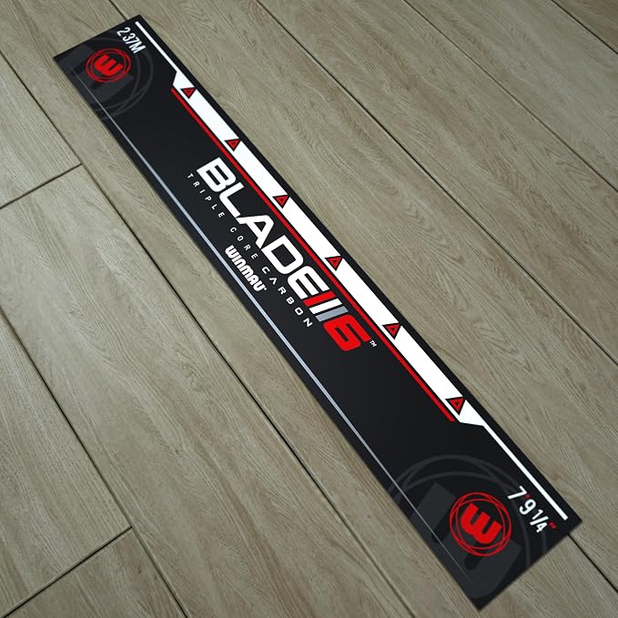 Winmau Darts Oche Line - High Visibility Throw Line Marker with Toe Markers for Consistent Stance - Self-Adhesive, Sticks to Hard Floors (Wood/Tile/Laminate) - Regulation Distance