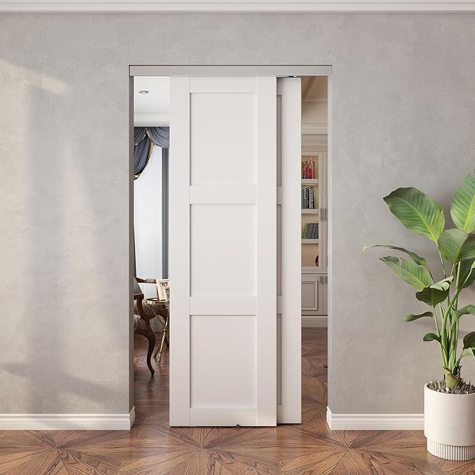 Sdstone Heavy Duty Bypass Door Hardware 48"/4FT,Aluminum Sliding Closet Door Track Hardware for Cabinet Closet, Pocket Door Track Rail Set, Smoothly and Quietly