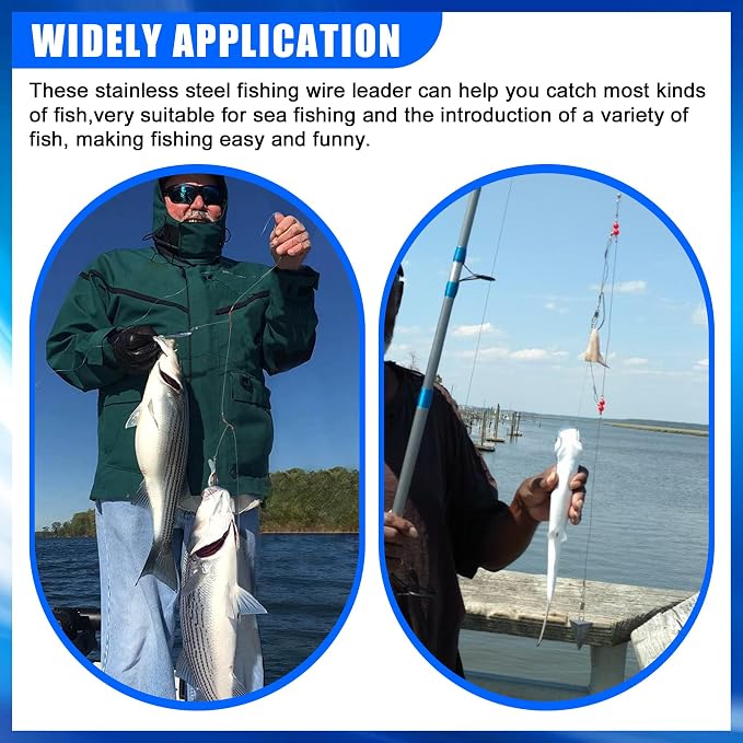Fishing Leaders Saltwater Tackle Rig Surf Fishing Rigs with Swivel Snaps High Strength Wire Leader Bottom Rigs Fishing Gear Equipment for Lures Bait Hooks