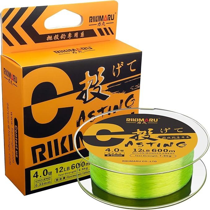 RIKIMARU Premium Monofilament Fishing Line-Strong and Abrasion Resistant Mono Line-Superior Nylon Material Fishing Line
