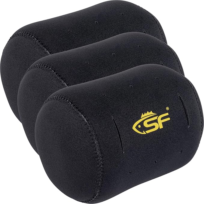SF Neoprene Conventional Reel Covers Round Reel Case Protective Cover Shield Pouch, XXS/XS/S/M/L/XL/XXL Size, Black