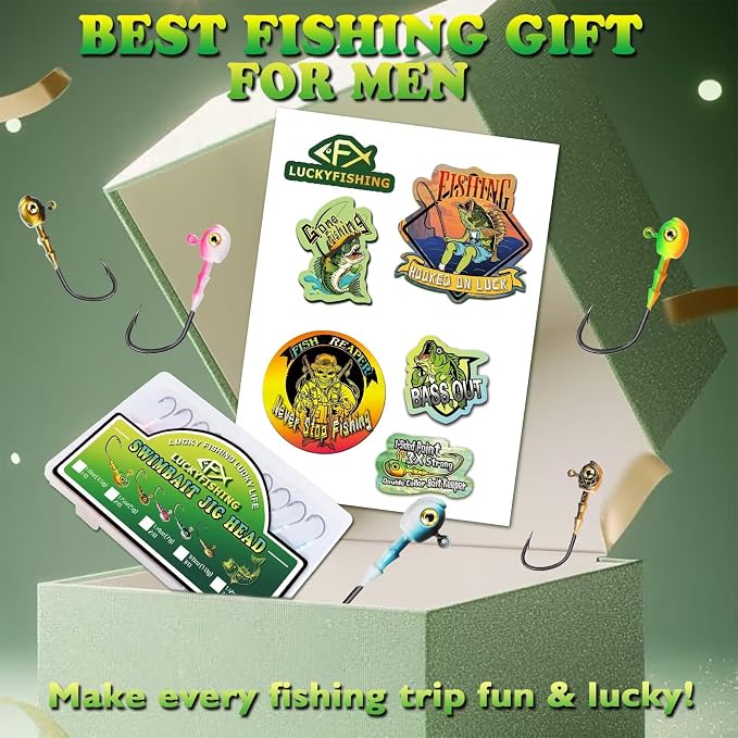 LUCKYFISHING Swimbait Jig Head 40/30/25/20/15Pcs Freshwater Saltwater Jig Heads for Bass Walleye Trout Fishing Gifts for Men 1/8oz 1/5oz 1/4oz 3/8oz 1/2oz