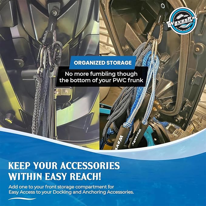 WavesRx Soft Loops Jet Ski Cleats | Secure Loop Straps for Attaching Docking Bumpers, Fenders, Anchoring Line, Bungee & Dock Rope to your Jetski | Must-Have PWC Accessory for Your Waverunner or Seadoo