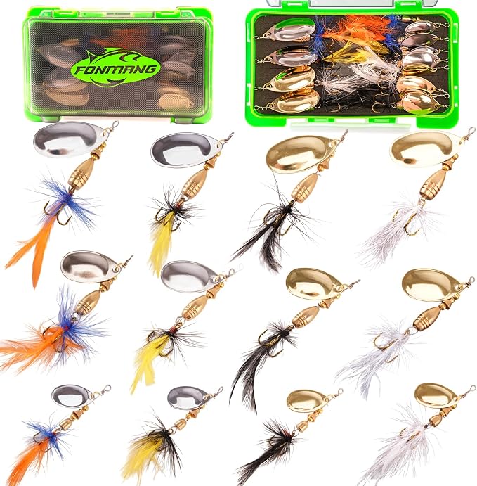 FONMANG Fishing Lure Spinner baits for Freshwater and Saltwater,2026 New Bass Trout Fishing Lures Also for Crappie Salmon Walleye Pike