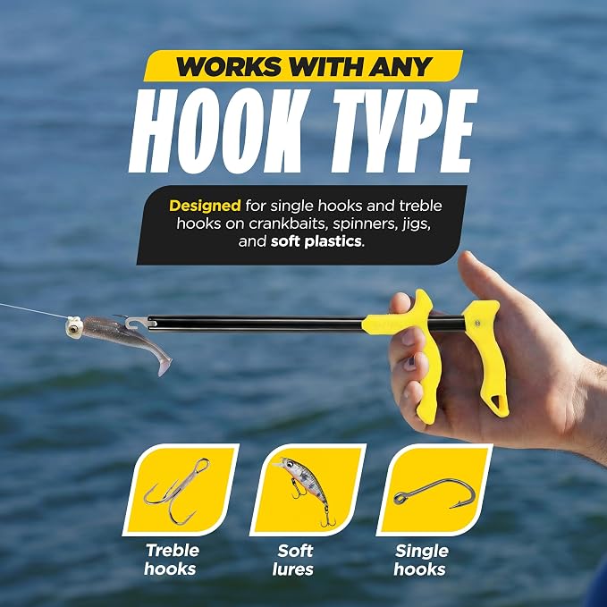 Beyond Fishing Hook Remover Tool - 10.5 Inch Long-Reach Fish Dehooker with T-Handle Grip, Corrosion-Resistant Hook Remover for Freshwater & Saltwater Fishing