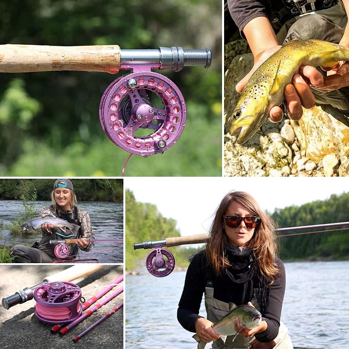 Sougayilang Fly Fishing Rod Reel Combos with Lightweight Portable Fly Rod and CNC-machined Aluminum Alloy Fly Reel,Fly Fishing Complete Starter Package