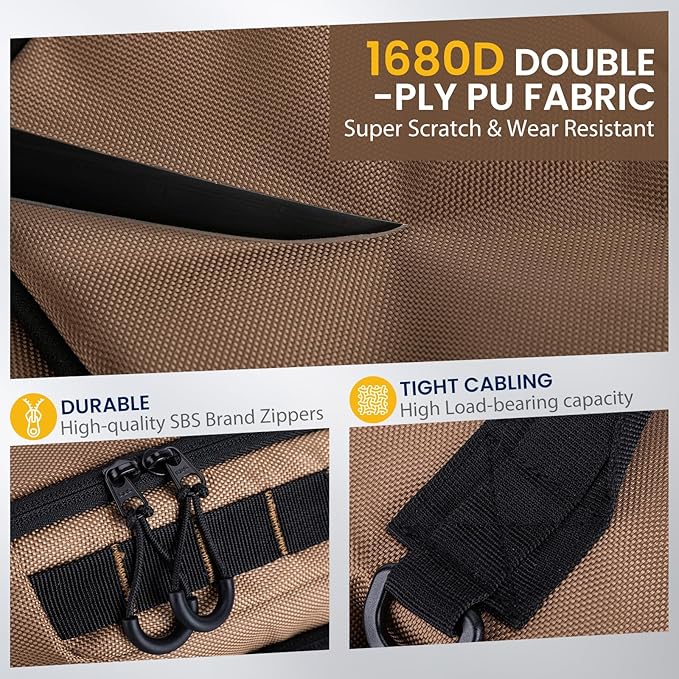 Goture Khaki Fishing Bag with Tackle Boxes, Crossbody Sling Tackle Backpack for Men, 20L Large Capacity Fits 3600 Trays, Durable Fishing Gear Storage, Best Fishing Gifts for Anglers