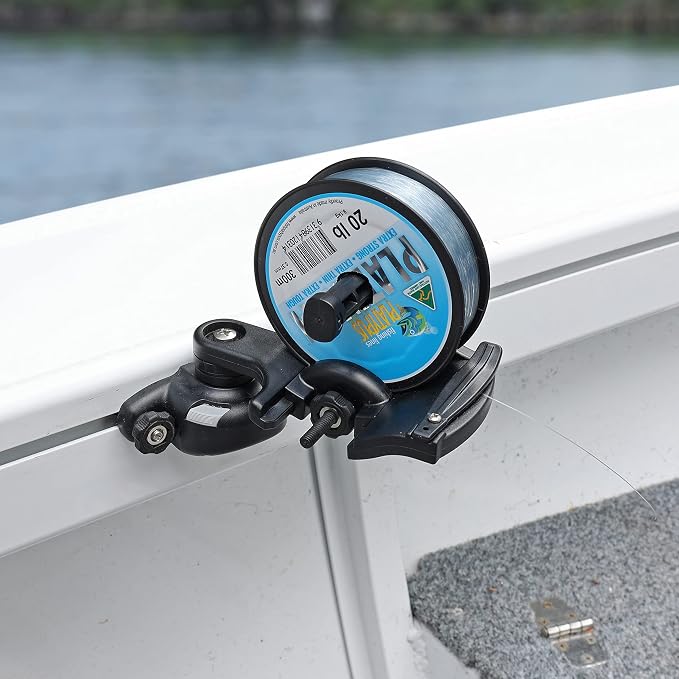 RAILBLAZA Fishing Reel Spooler System Compatible with Gunnel Track Mount for Boat or Kayaks, Compatible with Wide Range of Spools