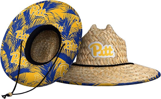 FOCO Men's NCAA College Team Logo Floral Straw Sun Hat