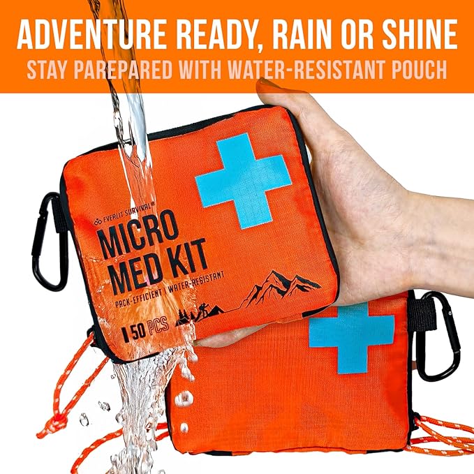 EVERLIT Ultralight Mini First Aid Kit, EDC Medical Kit, Water-Resistant EDC Mini Kit for Hiking, Backpacking, Camping, Cycling (Yellow)