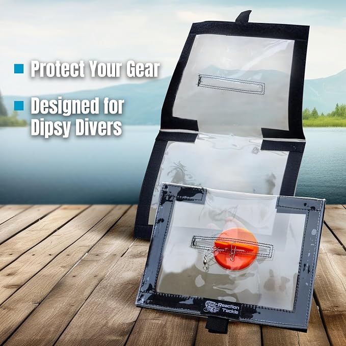 Reaction Tackle Fishing Lure Wraps or Lure Covers, Clear Fishing Hook Covers to Keep Hooks Safe, PVC Keeper in 2 Sizes 5 Packs or 10 Packs