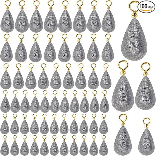 Bass Casting Swivel Bell Sinkers Fishing Weights Drop Shaped Fishing Sinkers Catfish Weights for Ocean Saltwater Surf Bass Casting Gear Tackle