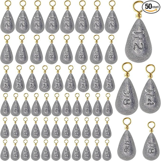Bass Casting Swivel Bell Sinkers Fishing Weights Drop Shaped Fishing Sinkers Catfish Weights for Ocean Saltwater Surf Bass Casting Gear Tackle