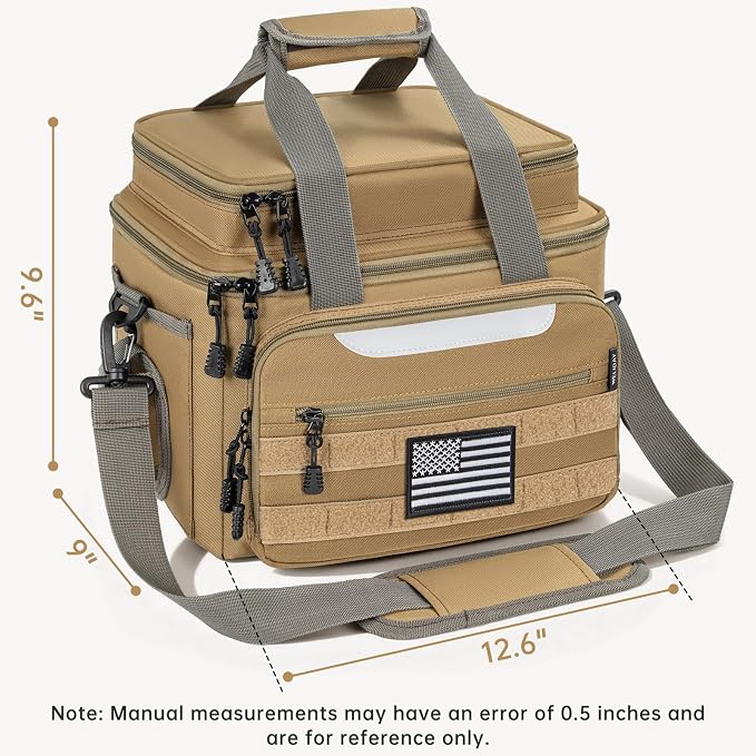 20L Fishing Tackle Bag Empty, Fits 3400-3600 Lure Boxes, Water Resistant Fishing Gear Storage Bag, Portable Padded Shoulder Strap Bag for Saltwater Freshwater, Khaki
