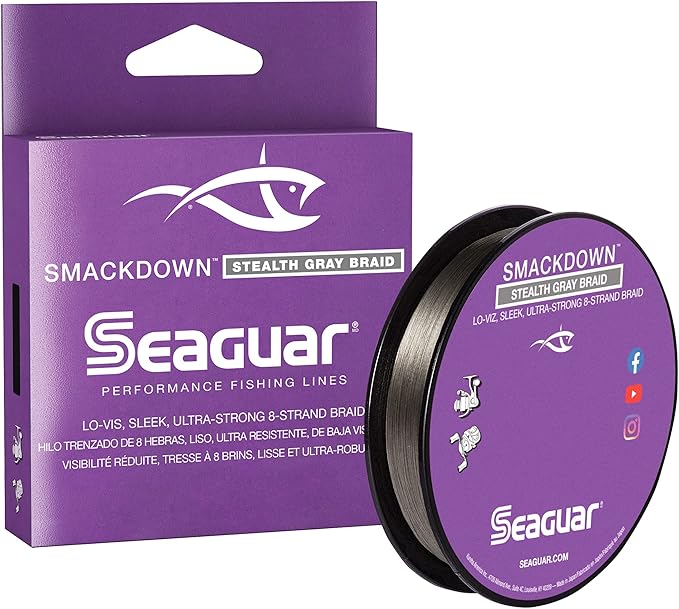 Seaguar Smackdown Low Visibility Braided Fishing Line, Stealth Gray, Multiple Sizes