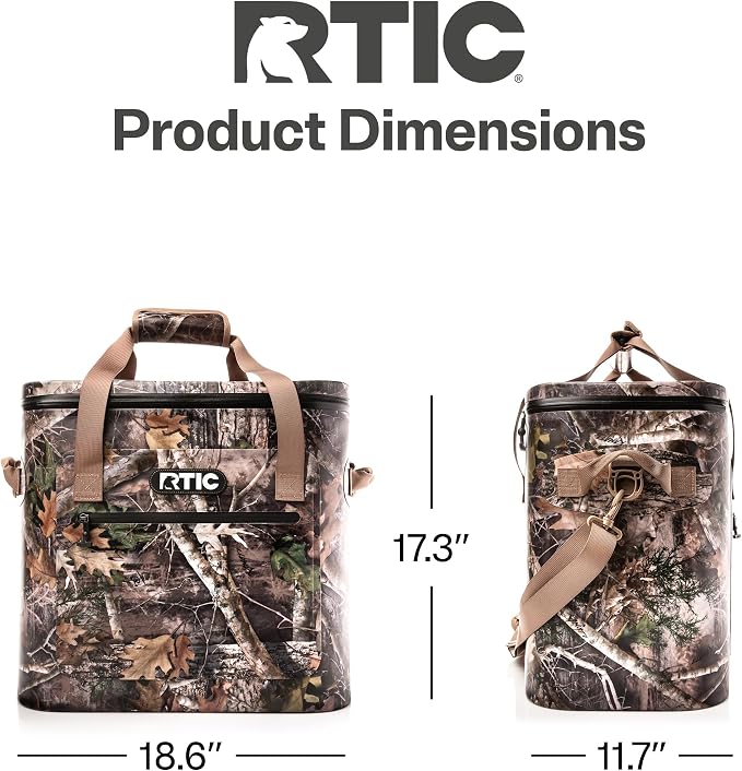 RTIC Ultra-Tough Soft Cooler 50 Can, Insulated Bag Portable Ice Chest Box for Lunch, Beach, Drink, Beverage, Travel, Camping, Picnic, Car, Trips, Floating Cooler Leak-Proof with Zipper