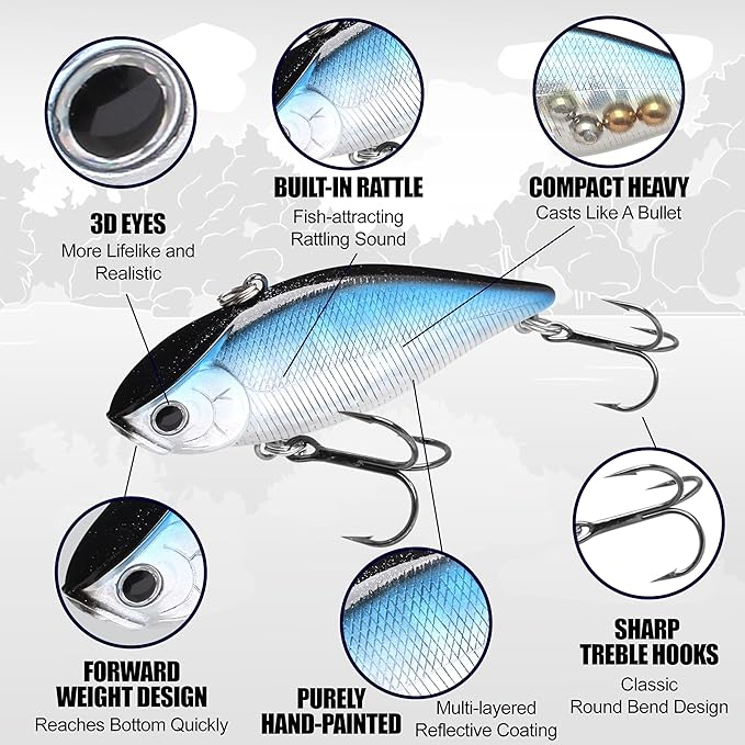 LUCKY CRAFT LV 500, Freshwater Bass Fishing Lure, Lipless Crank Bait, Smallmouth, Sinking, Tournament Winning, Perfect Wobbling, Fishing Gear, Fishing Accessories, Fishing Tackle