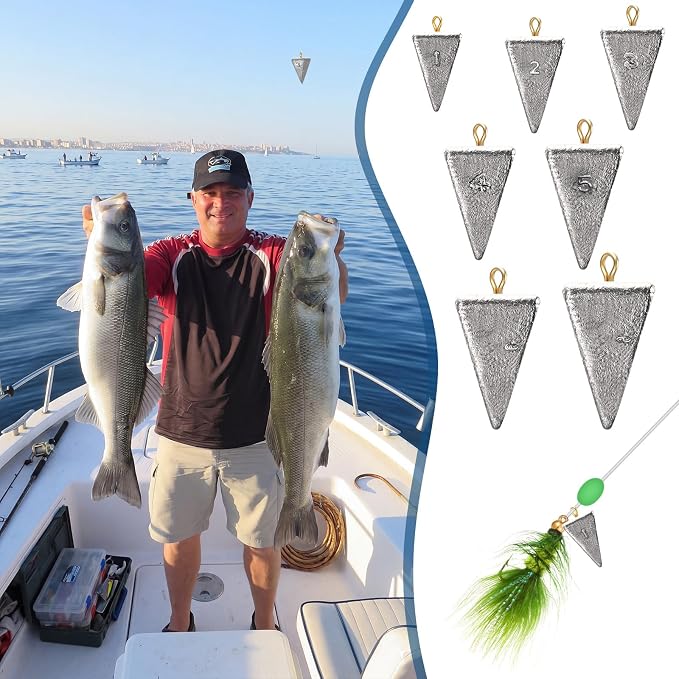 36 Pcs Pyramid Fishing Weights Sinkers Saltwater Pyramid Sinkers Rig Fishing Weights Gear Tackle Surf Casting Freshwater Ocean Catfish