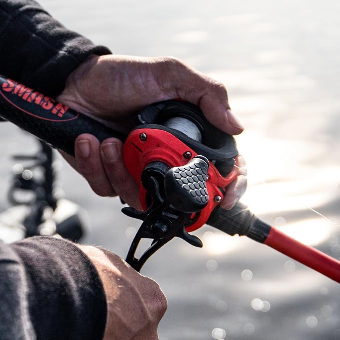 Lew's MACH Smash Baitcast Fishing Reel, Graphite Frame, Premium 8 Stainless Steel Ball Bearings