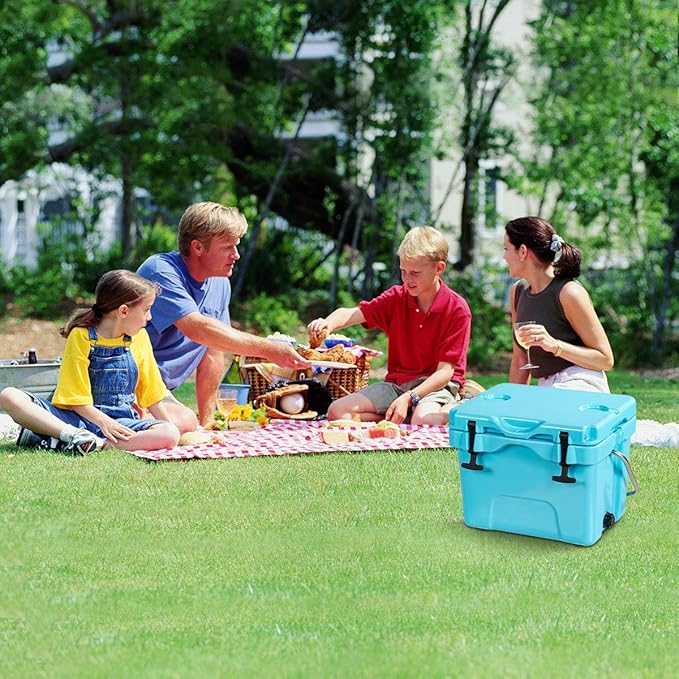 Goplus 16 Quart Cooler, 24-Can Capacity Ice Chest with 2 Cup Holders, 3-5 Days Ice Retention, Portable Insulated Ice Box for Camping, Fishing Outdoor Activities