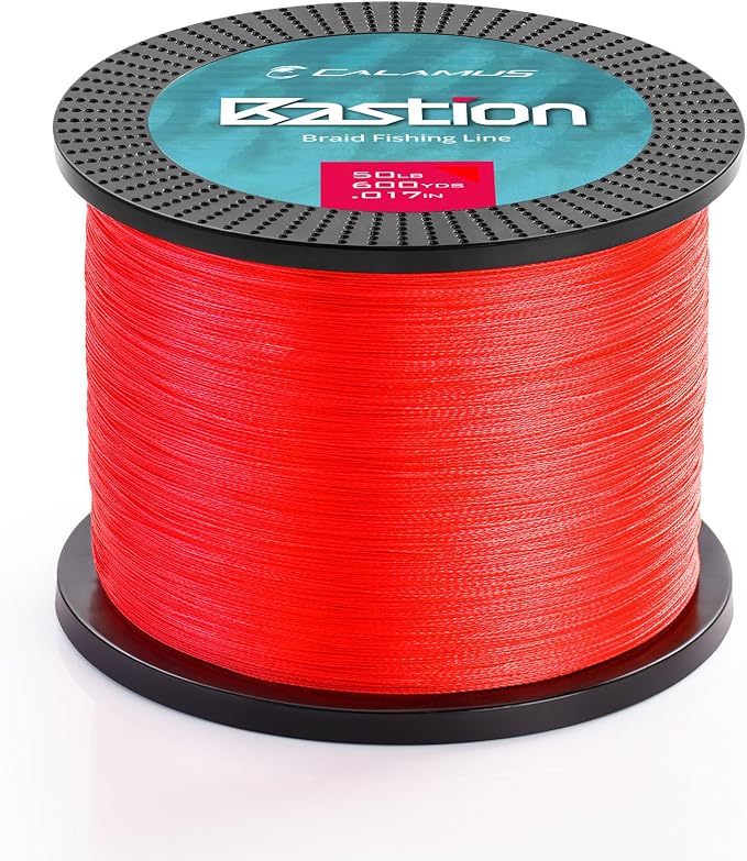 Calamus Bastion Braided Fishing Line -Abrasion Resisting Braided Lines – Thin Diameter Superline – Zero Stretch – 4 Strand MultiTuf Fiber Braid Line