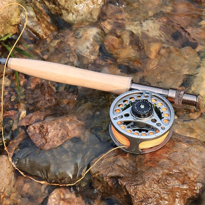 Sougayilang 5/6 Weight 9ft Fly Rod, 4-Piece Graphite Rod, Die Cast Aluminum Reel, Carrying Case, Fly Box & Fishing Flies Combo Starter Kit