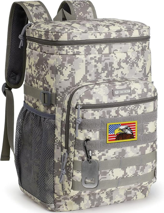 TACTICISM Tactical Cooler Backpack Insulated Leak-Proof - 24L Heavy Duty Lunch Backpack for Men Women Adults, Soft Ice Chest Backpack as Gift Work Hiking Camping Fishing Accessories