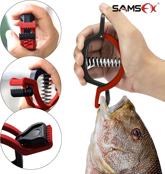 SAMSFX 5.3'' Fish Lip Gripper, Fish Grabber for Fishing Scale, Fish Lip Grip Holder for Digital Scale Hook Non-Puncture Replacement Clamp