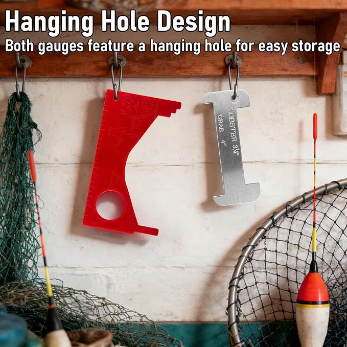 Dr.Fish Crab and Lobster Gauge, PVC Aluminum Gauge Measure for Blue Crab Lobster Shrimp Clam, Multi-Functional Measuring Tool Designed for Seafood Harvesting Enthusiasts