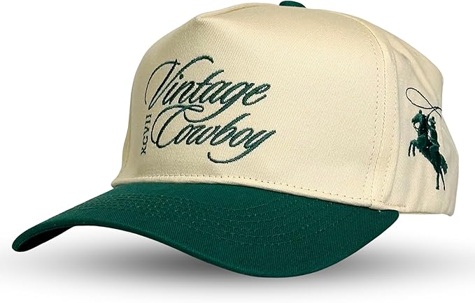 Vintage Western Trucker Hat | Men & Women | Country Cute Caps for Cowgirls Cowboys | Camo Denim Embroidered Cotton | Snapback