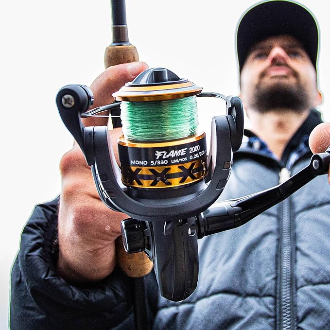 Piscifun Flame Spinning Reels, Lightweight 9+1BB Ultra Smooth Spinning Fishing Reels, 19.8LBs Max Drag