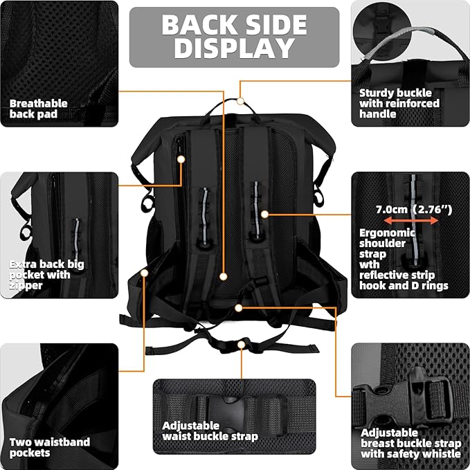 MORXPLOR Dry Bag Waterproof,5L/10L/20L/30L/40L/55L Roll Top Dry Bag Backpack with WaterProof Phone Case for Swim,Kayak
