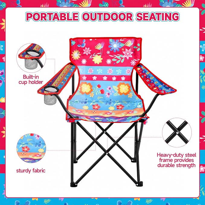 Lightweight Folding Camping Chair with Cup Holder Comfortable Portable Beach Chair with Carry Bag for Outdoor Sport Travel Fishing Picnic Hiking Backyard Tailgates