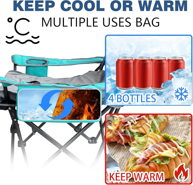 2-Pack Reclining Camping Chair 4 Position with Foot Rest Comfortable for Adults 265Ibs Folding Lounger Mesh Beach Chair with Cooler Bag,Cotton Cushion and Cup Holder for Outdoor Patio