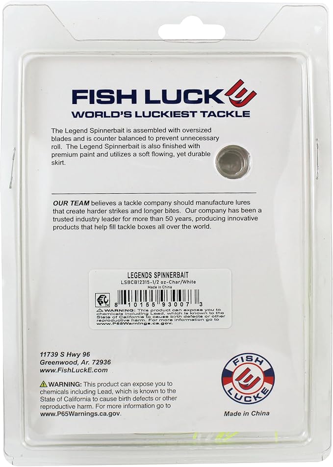 Luck E Strike Jimmy Houston Legends Spinner Bait with Colorado Blades (1/2 Ounce Spinnerbait) 5/0 Hook