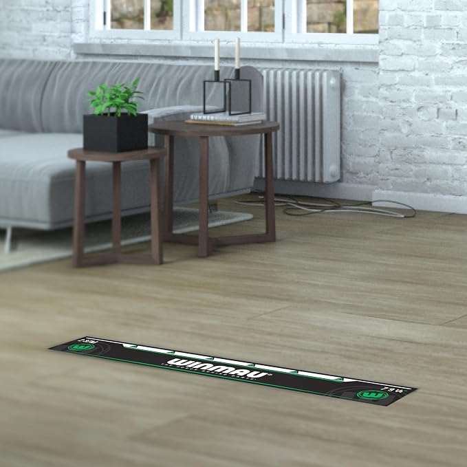 Winmau Darts Oche Line - High Visibility Throw Line Marker with Toe Markers for Consistent Stance - Self-Adhesive, Sticks to Hard Floors (Wood/Tile/Laminate) - Regulation Distance