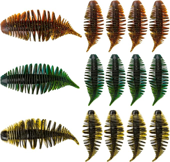 THKFISH Soft Swimbait 5/6 PCS or 15/18 PCS Soft Plastic Fishing Lures Bass Lures Swim Baits Lures for Bass Fishing Worms for Bass