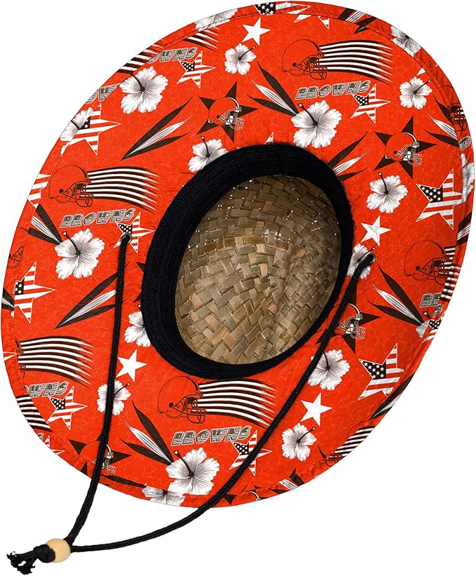 FOCO Men's NCAA College Team Logo Floral Straw Sun Hat