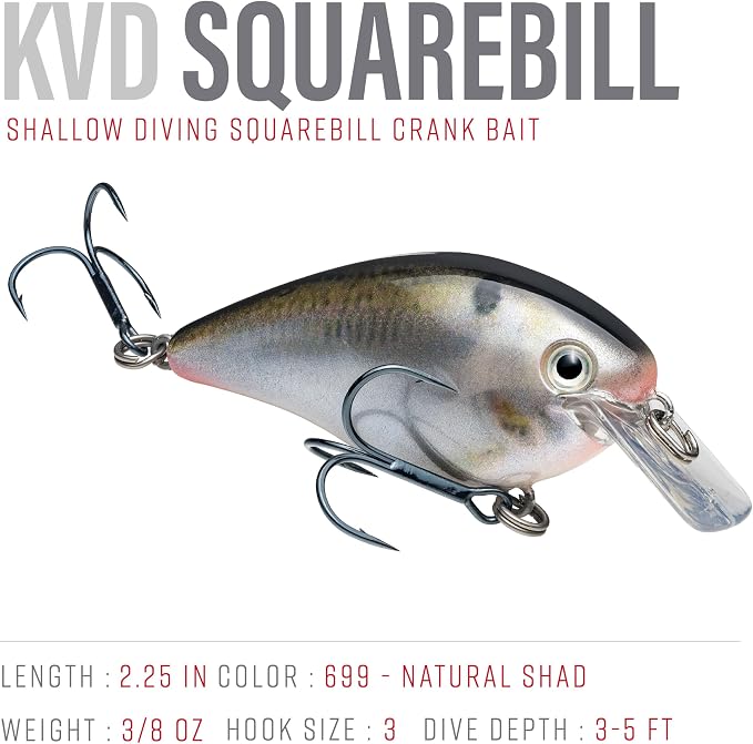 Strike King KVD 1.5 Hard Knock Fishing Lure, 3/8 oz, 3D Lifelike Eyes