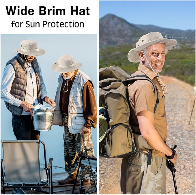 Xtinmee 20 Pcs Boonie Hat Bulk Wide Brim Bucket Hat Safari Hats Outdoor Sun Hats for Hiking Camping with Adjustable Strap
