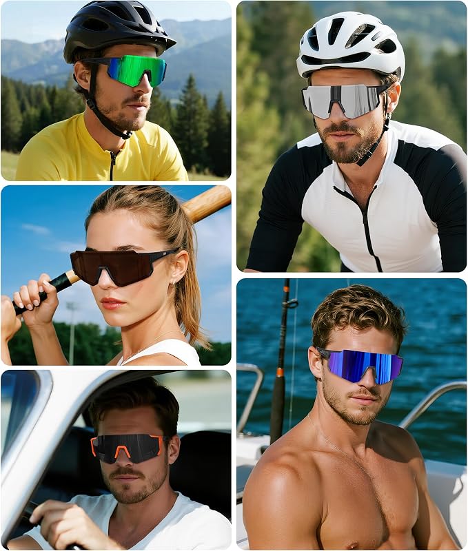 STORYCOAST Polarized Sports Sunglasses for Men Women,Driving Fishing Cycling Mountain Bike Sunglasses UV400 Protection