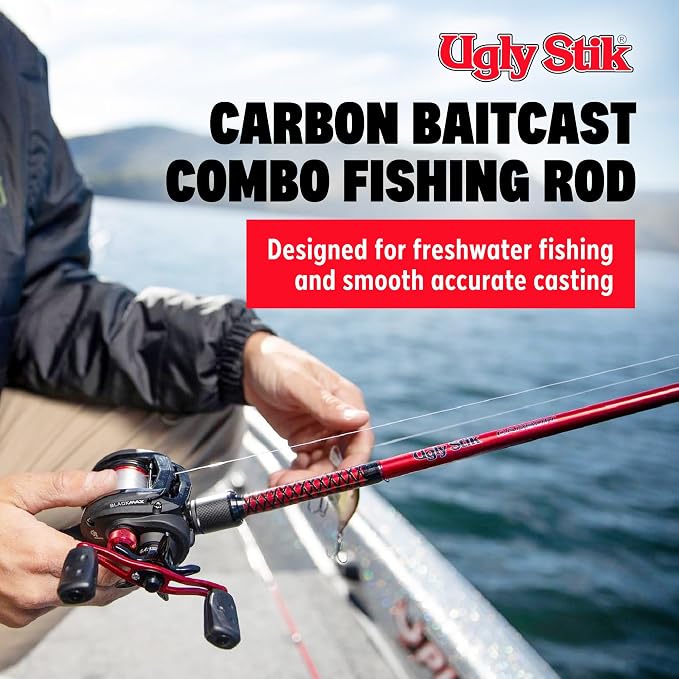 Ugly Stik Carbon Low Profile Baitcast Reel and Fishing Rod Combo