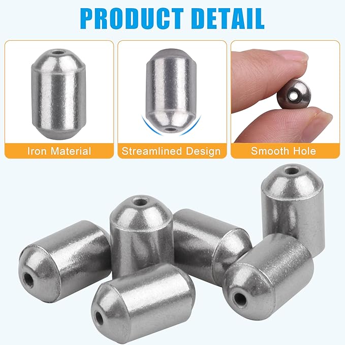 Egg Sinkers Fishing Weights Kit, 23/40pcs Fishing Weights Sinkers Slip Sinkers Catfish Weights Bass Casting Sinker Weights Lead Free Fishing Weights for Freshwater Saltwater Fishing