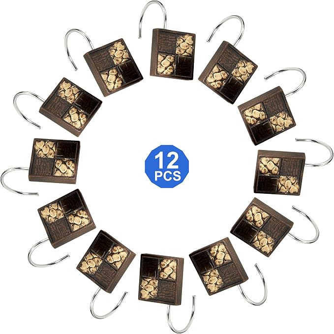 Zahari Home 13pc Safari Stripes Bathroom Shower Curtain Set Animal Print Shower Curtain & 12 Shower Curtain Hooks Luxury Southwest Shower Curtain Unique Design Rustic Shower Curtain Set