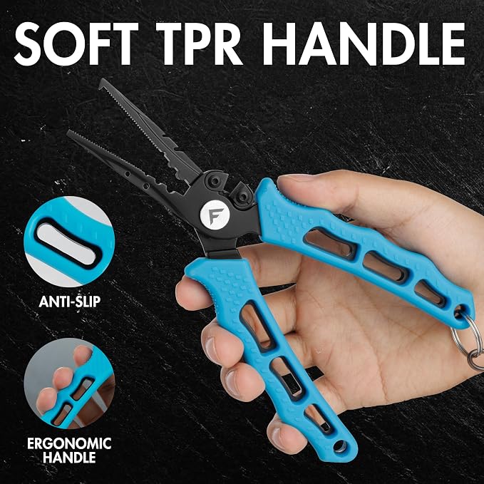FLISSA Fishing Pliers, Fish Gripper, 2PCS Fishing Tool Kit Includes Multifunctional Fishing Pliers Hook Remover with Sheath and Stainless Steel Fish Lip Gripper, Fishing Gift