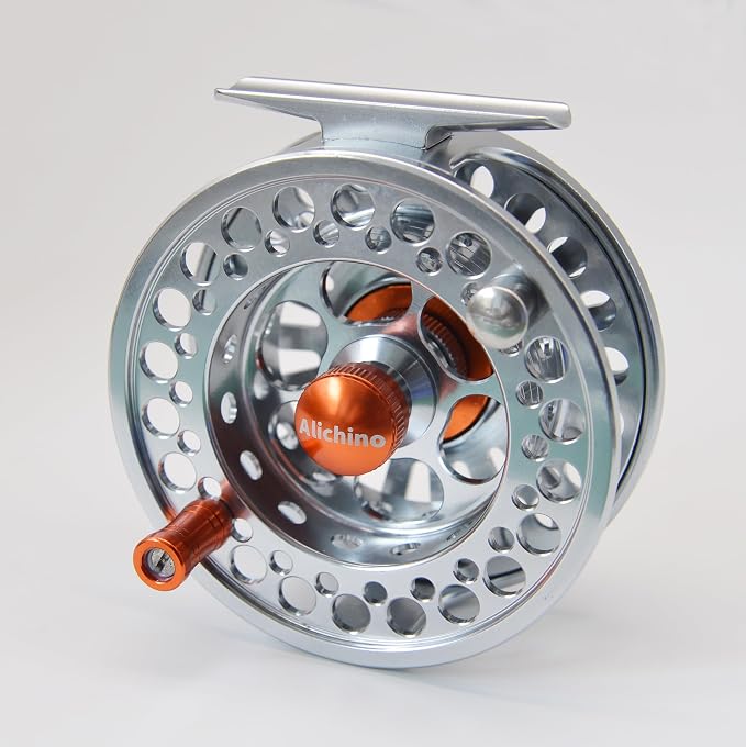 Alichino Fly Fishing Reel, CNC Machined Aluminum Alloy Large Arbor Fly Reel with Carbon Disk Drag