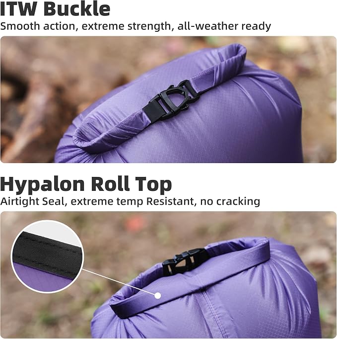 Thous Winds Waterproof Dry Bag, Ultralight 3L/6L/12L/24L/36L Roll Top Lightweight Dry Sack for Kayaking, Swimming, Camping, Hiking, Beach