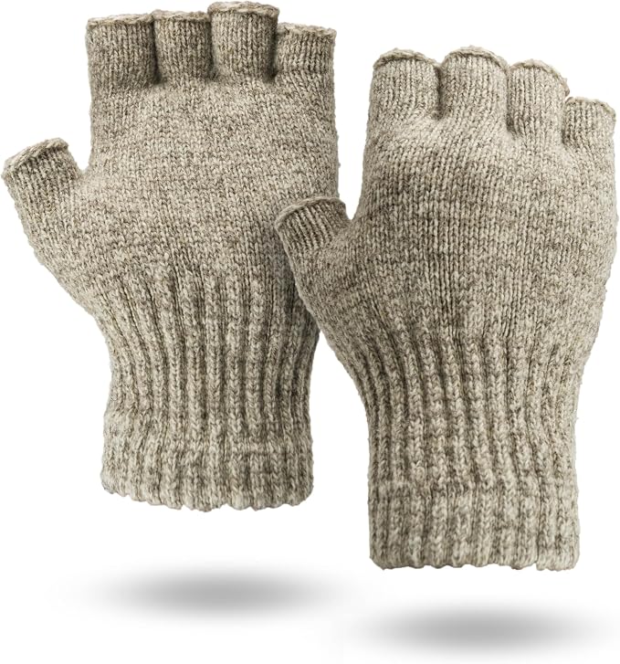 Fingerless Ragg Wool Gloves Made in the USA